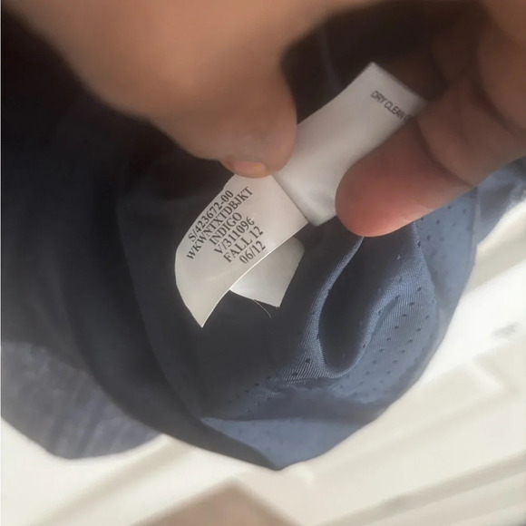 Banana Republic Blazer Womens Blue 14 Double Breasted Crosshatch Tweed Jacket - Picture 5 of 7